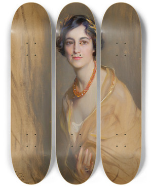 Triptych art skateboard deck of Philip Alexius De Lszl Portrait Of Mrs William Wickham Hoffman Ne Katherine Miller_2 by Philip Alexius de Lszl (1869-1937) Triptych art skateboard deck of Philip Alexius De Lszl Portrait Of Mrs William Wickham Hoffman Ne Katherine Miller_2 by Philip Alexius de Lszl (1869-1937)