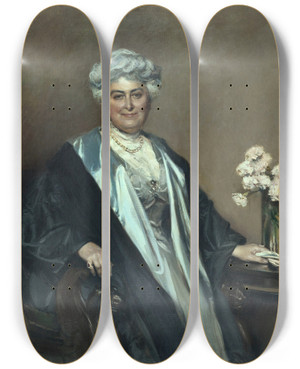 Triptych art skateboard deck of Franois Flameng Portrait De Madame Soyer by Francois Flameng (1856-1923)