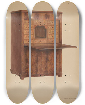 Triptych art skateboard deck of Fritz Boehmer Desk by Fritz Boehmer