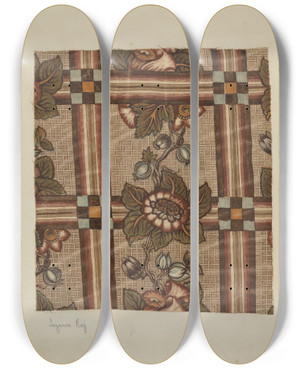 Triptych art skateboard deck of Suzanne Roy Printed Cotton by Suzanne Roy Triptych art skateboard deck of Suzanne Roy Printed Cotton by Suzanne Roy