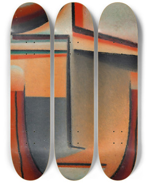 Triptych art skateboard deck of Alexej Von Jawlensky Abstract Head Tragic by Alexej Von Jawlensky (1864-1941)