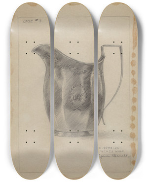 Triptych art skateboard deck of Eugene Barrell Silver Creamer_4 by Eugene Barrell