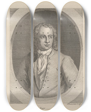 Triptych art skateboard deck of Alexander Bannerman Van Son by Alexander Bannerman (1730-1780)