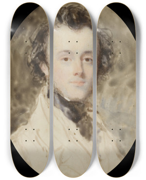 Triptych art skateboard deck of Samuel Lover Sir John Everett Millais Artist by Samuel Lover