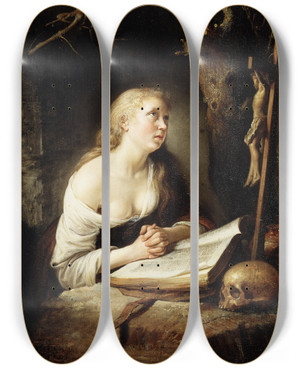 Triptych art skateboard deck of Gerrit Dou The Penitent Magdalen_1 by Gerrit Dou (1613-1675) Triptych art skateboard deck of Gerrit Dou The Penitent Magdalen_1 by Gerrit Dou (1613-1675)