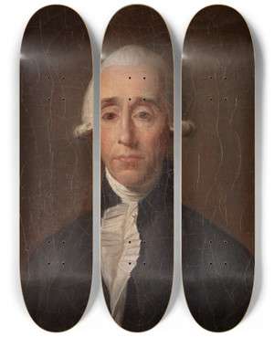 Triptych art skateboard deck of Jeanfranois Garneray Portrait De Jeansylvain Bailly 17361793 Maire De Paris by Jean-Franois Garneray (1755-1837)