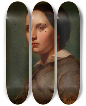 Triptych art skateboard deck of Jan Matejko Portrait Of Maria Matejko by Jan Matejko (1838-1893) Triptych art skateboard deck of Jan Matejko Portrait Of Maria Matejko by Jan Matejko (1838-1893)