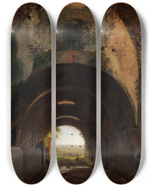 Triptych art skateboard deck of Franoismarius Granet View In The Stables Of The Villa Of Maecenas Tivoli by Franois-Marius Granet (1775-1849)