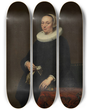Triptych art skateboard deck of Jrgen Ovens Portrait Of A Woman by Jurgen Ovens (1623-1678) Triptych art skateboard deck of Jrgen Ovens Portrait Of A Woman by Jurgen Ovens (1623-1678)