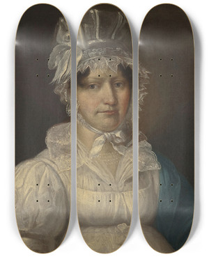 Triptych art skateboard deck of Micha Stachowicz Portrait Of Elbieta Pade D 1833 Wife Of Marcin by Michal Stachowicz (1768-1825)