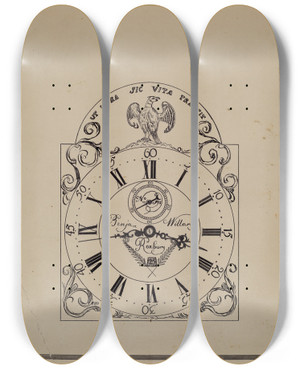 Triptych art skateboard deck of Nicholas Gorid Clock_3 by Nicholas Gorid (20-)