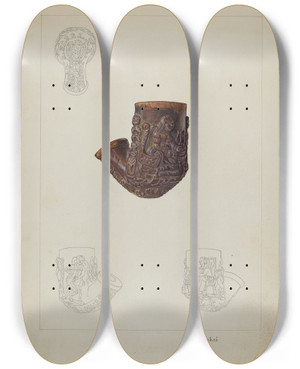 Triptych art skateboard deck of Carl Keksi Pipe Bowl_4 by Carl Keksi
