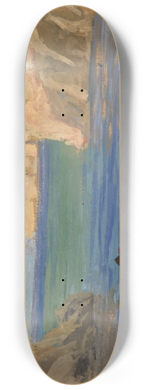 Ernst Schiess - Rocky Bay with Two Seated Figures 8.25 inch art skate deck