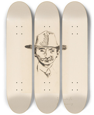 Triptych art skateboard deck of Edvard Munch Emanuel Goldstein by Edvard Munch (1863-1944)
