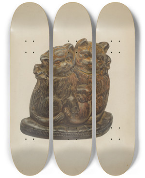 Triptych art skateboard deck of Archie Thompson Door Stop by Archie Thompson