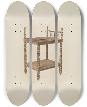 Triptych art skateboard deck of Joe Brennan Wash Stand by Joe Brennan