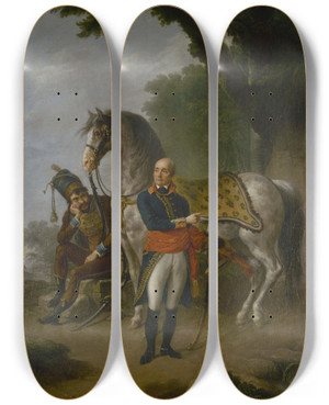 Triptych art skateboard deck of Louis Lafitte Le Gnral Servan 17411808 by Louis Lafitte (1770-1828)