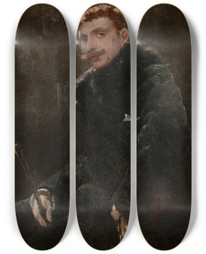 Triptych art skateboard deck of Frederick Porter Vinton Portrait Of A Gentleman by Frederick Porter Vinton (1846-1911) Triptych art skateboard deck of Frederick Porter Vinton Portrait Of A Gentleman by Frederick Porter Vinton (1846-1911)