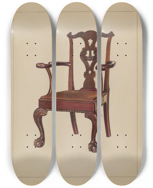 Triptych art skateboard deck of Rolland Livingstone Armchair_2 by Rolland Livingstone Triptych art skateboard deck of Rolland Livingstone Armchair_2 by Rolland Livingstone