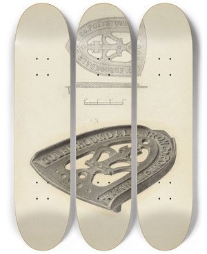 Triptych art skateboard deck of Jack Staloff Flat Iron Holder_2 by Jack Staloff