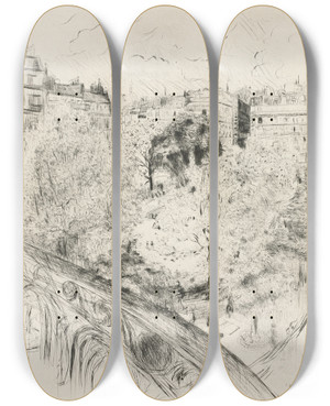 Triptych art skateboard deck of Douard Vuillard Square Vintimille by douard Vuillard (1868-1940) Triptych art skateboard deck of Douard Vuillard Square Vintimille by douard Vuillard (1868-1940)