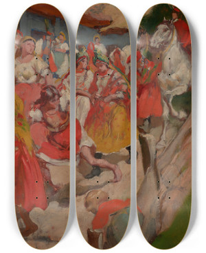 Triptych art skateboard deck of Wodzimierz Tetmajer Drubowie by Wlodzimierz Tetmajer (1861-1923)