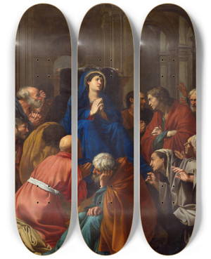 Triptych art skateboard deck of Carlo Saraceni The Dormition Of The Virgin by Carlo Saraceni (1579-1620) Triptych art skateboard deck of Carlo Saraceni The Dormition Of The Virgin by Carlo Saraceni (1579-1620)