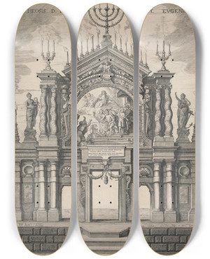 Triptych art skateboard deck of Peter Paul Rubens The Scene Of Archduchess Isabella Clare Eugenia Of Austria by Peter Paul Rubens (1577-1640)