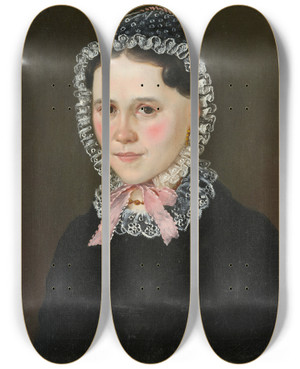 Triptych art skateboard deck of Lukas Kirner Karoline Knpfle From Gnzburg Sister Of Creszentia Kirner by Lukas Kirner
