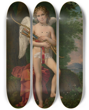 Triptych art skateboard deck of Joseph Paelinck Eros by Joseph Paelinck (1781-1839)