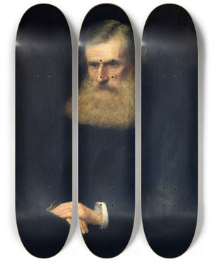 Triptych art skateboard deck of John Butler Yeats Portrait Of John Oleary 18301907 Fenian by John Butler Yeats (1839-1922)