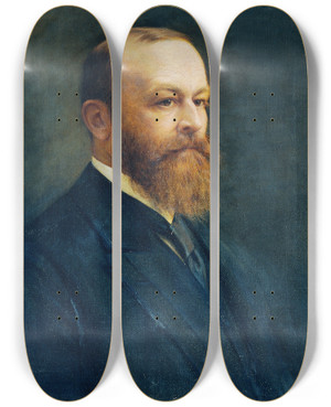 Triptych art skateboard deck of Marianne Von Eschenburg Professor Alexander Kolisko by Marianne Von Eschenburg (1856-1937)