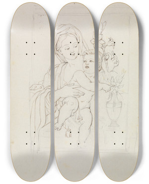 Triptych art skateboard deck of Robert Smirke Study Of A Woman And Child by Robert Smirke (1752-1845) Triptych art skateboard deck of Robert Smirke Study Of A Woman And Child by Robert Smirke (1752-1845)