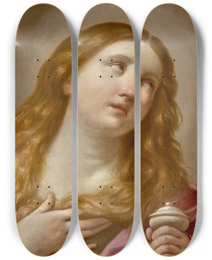 Triptych art skateboard deck of Circle Of Guido Reni Mary Magdalene by Circle Of Guido Reni (1575-1642) Triptych art skateboard deck of Circle Of Guido Reni Mary Magdalene by Circle Of Guido Reni (1575-1642)