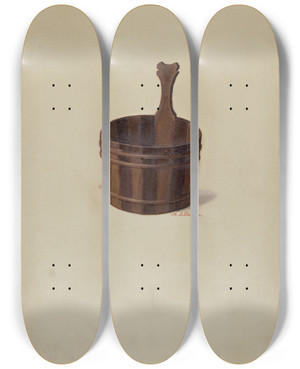 Triptych art skateboard deck of Max Soltmann Piggin by Max Soltmann