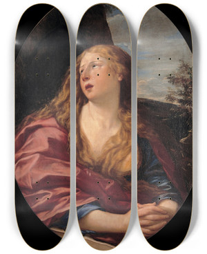 Triptych art skateboard deck of Francesco Albani Penitent Magdalene by Francesco Albani (1578-1660) Triptych art skateboard deck of Francesco Albani Penitent Magdalene by Francesco Albani (1578-1660)