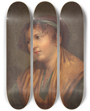 Triptych art skateboard deck of Jeannephiliberte Ledoux Busto De Nia by Jeanne-Philiberte Ledoux (1767-1840)