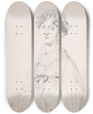 Triptych art skateboard deck of Jean Auguste Dominique Ingres Lady Mary Cavendishbentinck by Jean Auguste Dominique Ingres (1780-1867)