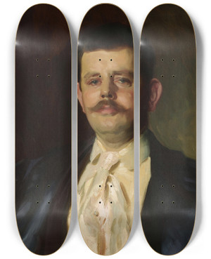 Triptych art skateboard deck of John Singer Sargent Gardiner Greene Hammond Jr by John Singer Sargent (1856-1925)