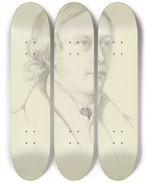 Triptych art skateboard deck of Nikolaus Hoff Bildnis Des Stuttgarter Bankiers Tiedemann by Nikolaus Hoff (1798-1873)