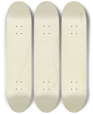 Triptych art skateboard deck of Karl Sandhaas Foot by Karl Sandhaas (1801-1859)