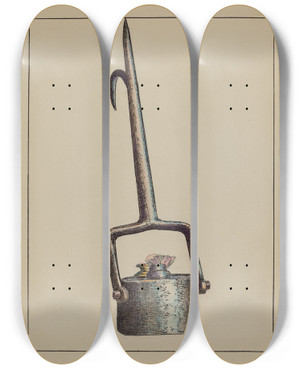 Triptych art skateboard deck of Charlotte Winter Lamp_3 by Charlotte Winter (20-)