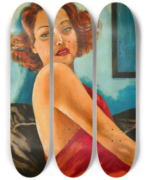 Triptych art skateboard deck of Francis Picabia Sans Titre_1 by Francis Picabia (1879-1953)