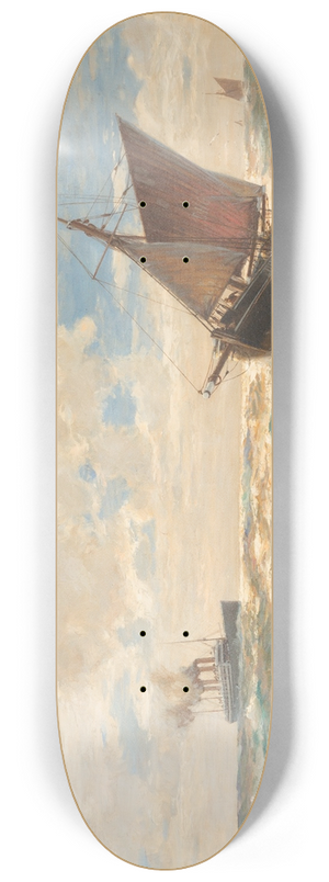 Erwin Carl Wilhelm Gnther - Steamer and sailing boats on open sea 8.25 inch art skate deck Erwin Carl Wilhelm Gnther - Steamer and sailing boats on open sea 8.25 inch art skate deck