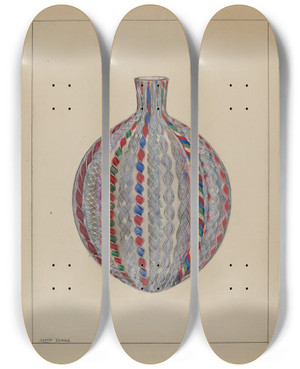 Triptych art skateboard deck of John Dana Bottle by John Dana (1935)