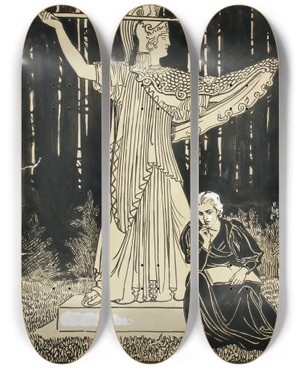 Triptych art skateboard deck of Albert Edelfelt Ateneumlehden Kansikuva Julkaisija Wentzel Hagelstam by Albert Edelfelt (1854-1905)