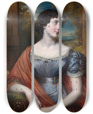 Triptych art skateboard deck of John Linnell Miss Jane Puxley by John Linnell (1792-1882)