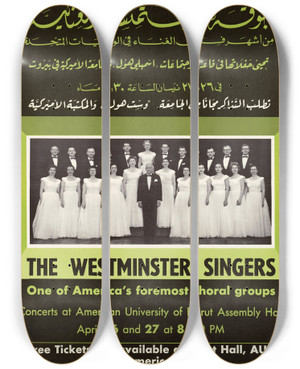 Triptych art skateboard deck of Us Information Agency The Westminster Singers by U S Information Agency (1953-1999)