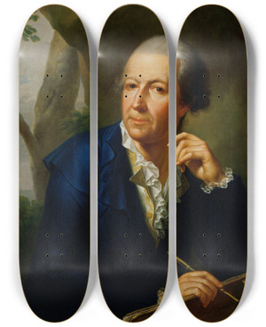 Triptych art skateboard deck of Martin Knoller Der Maler Joseph Rosa by Martin Knoller (1725-1804)
