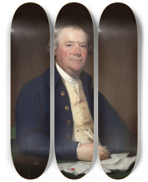 Triptych art skateboard deck of Gilbert Stuart Captain Joseph Anthony by Gilbert Stuart (1755-1828)